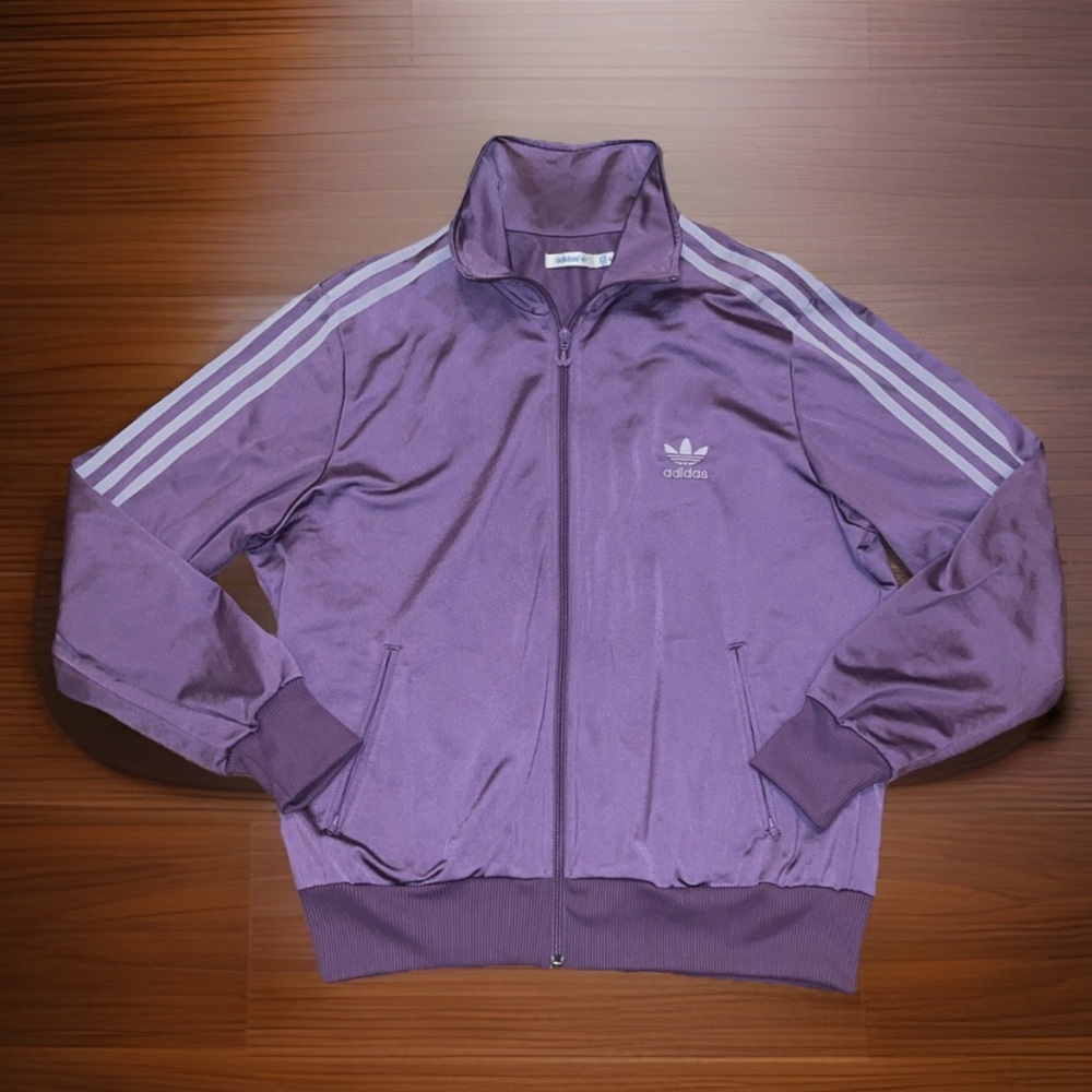 Adidas Original Vintage Pre-Love Purple Firebird Track Jacket Trefoil logo Charm